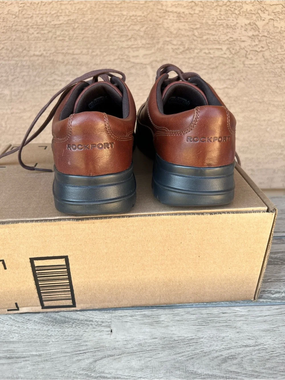 Rockport Brown Leather Oxfords Sz 10-Like New